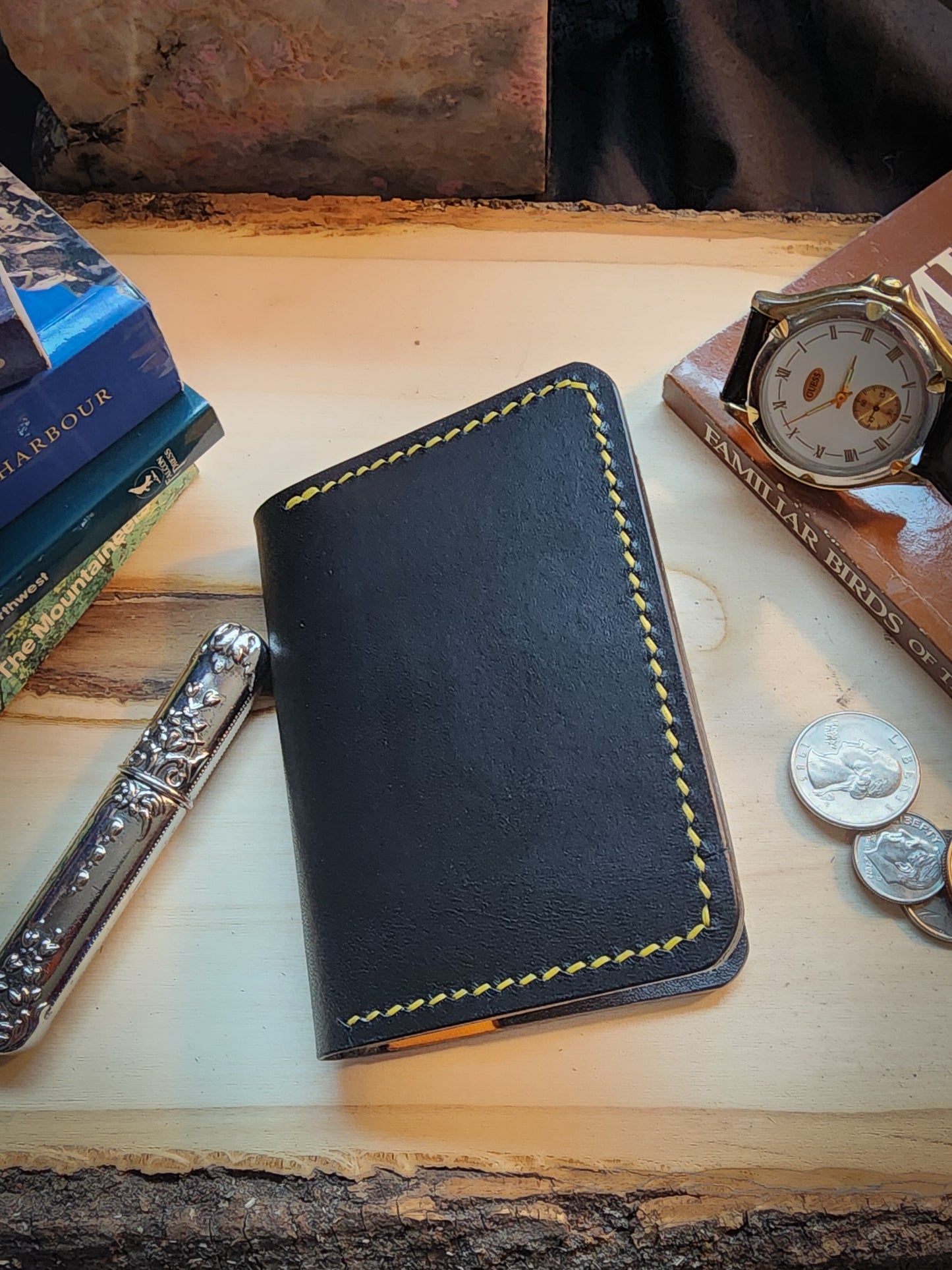 The Minimalist Wallet in Black and Yellow