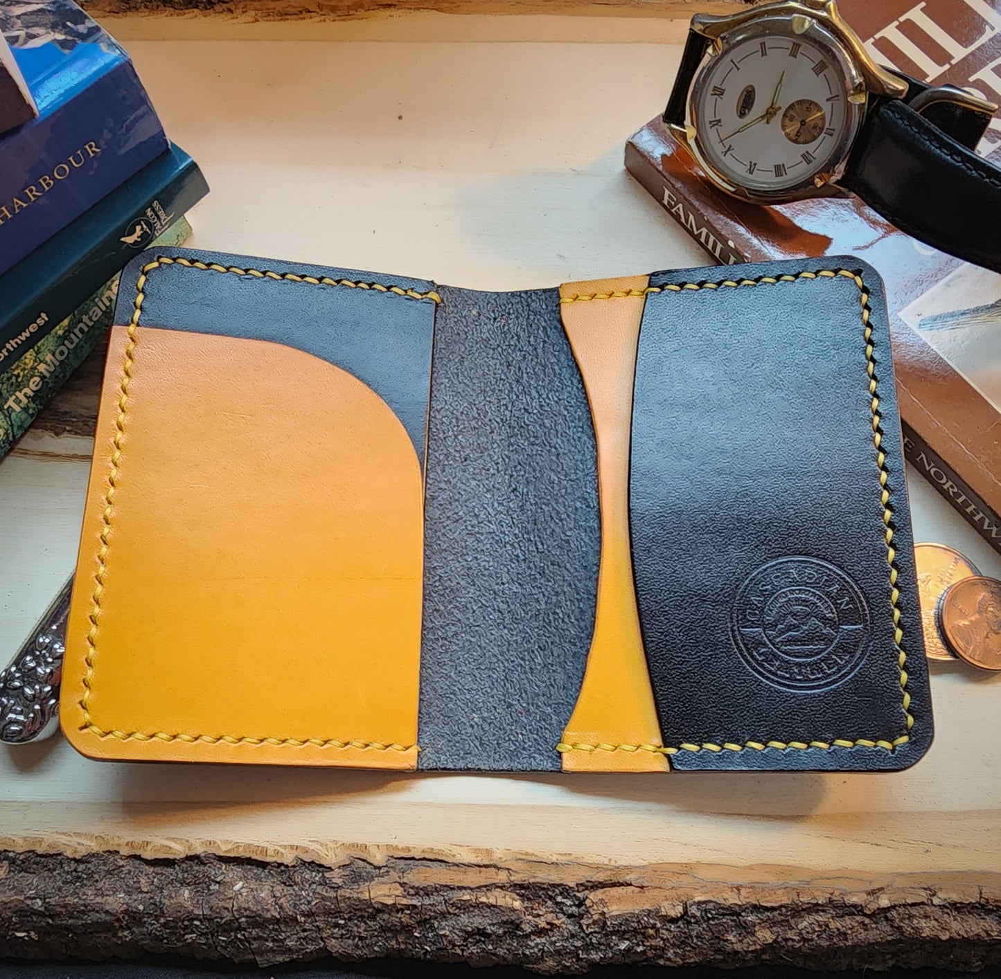 The Minimalist Wallet in Black and Yellow