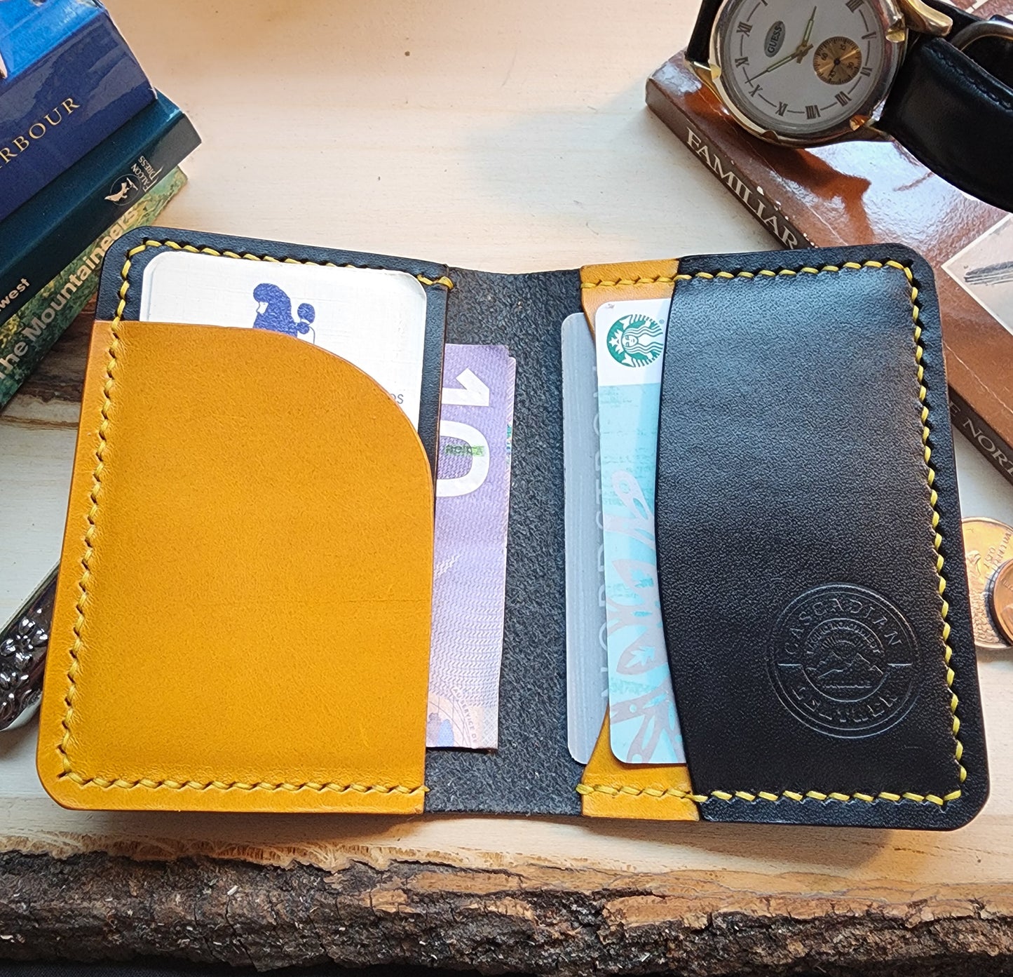 The Minimalist Wallet in Black and Yellow