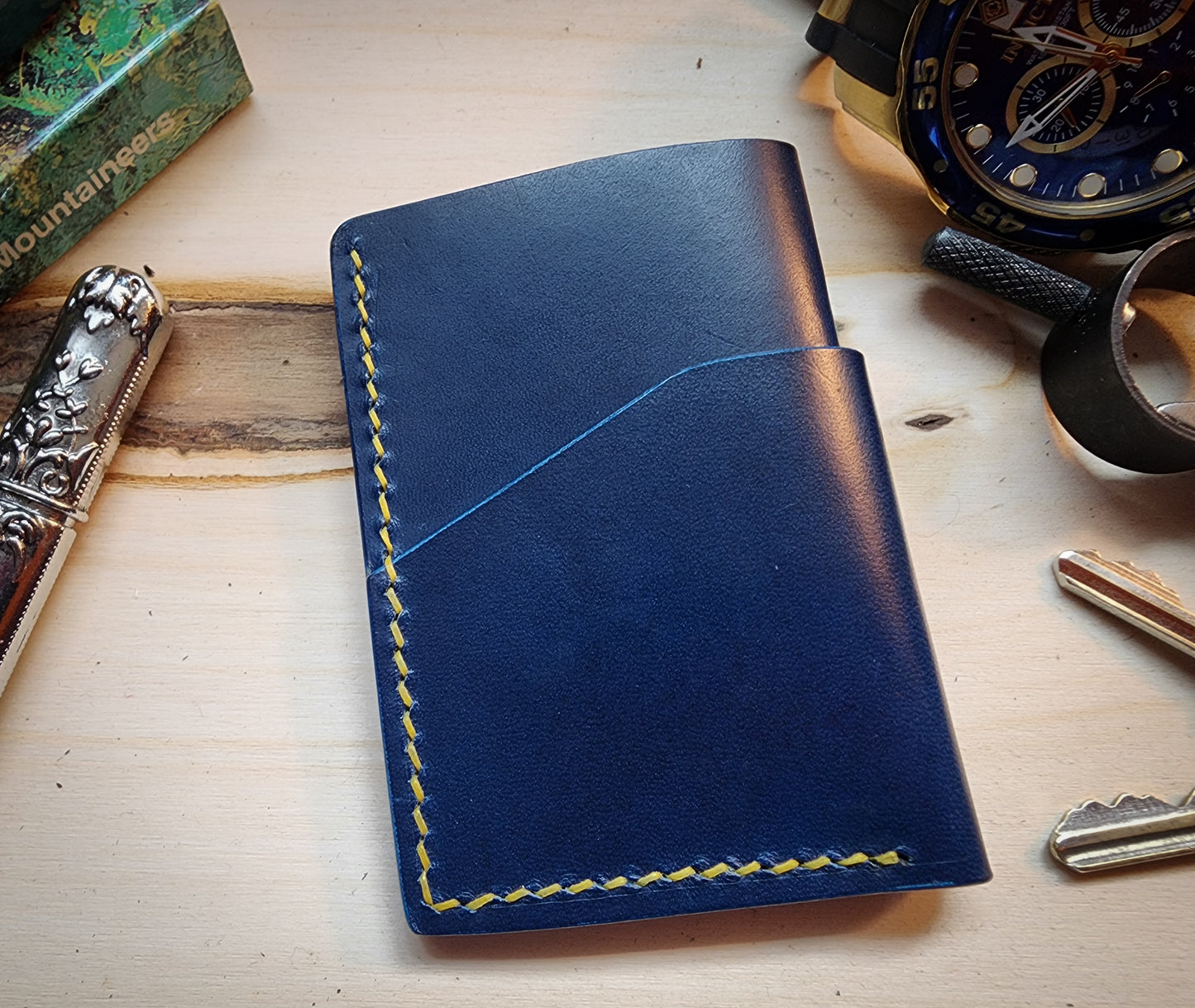 Blue Wrap Around Card Wallet