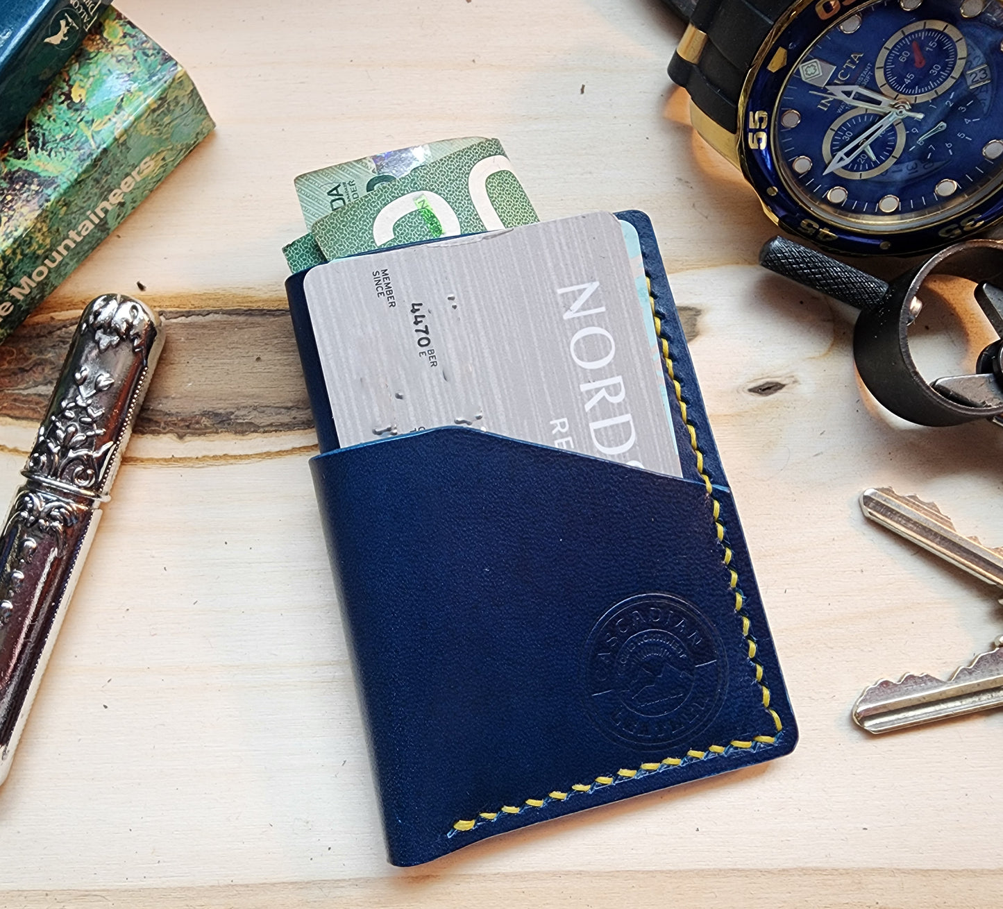 Blue Wrap Around Card Wallet