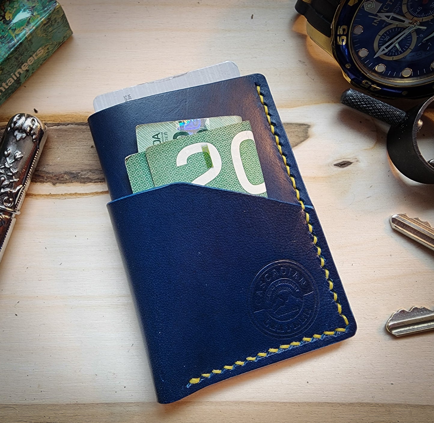 Blue Wrap Around Card Wallet