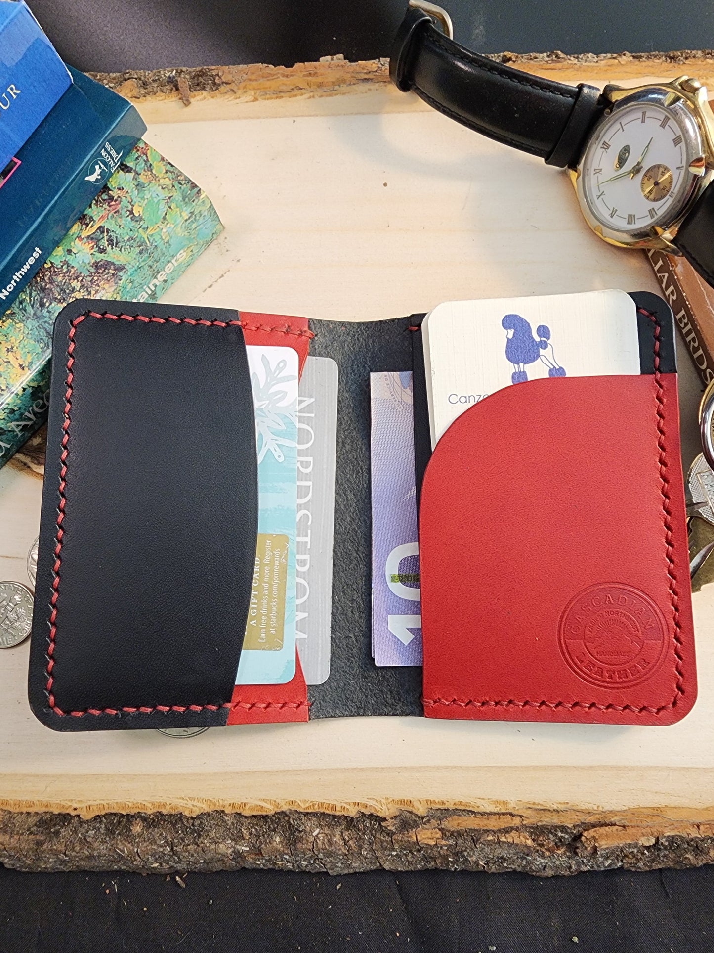 The Minimalist Wallet in Black and Red