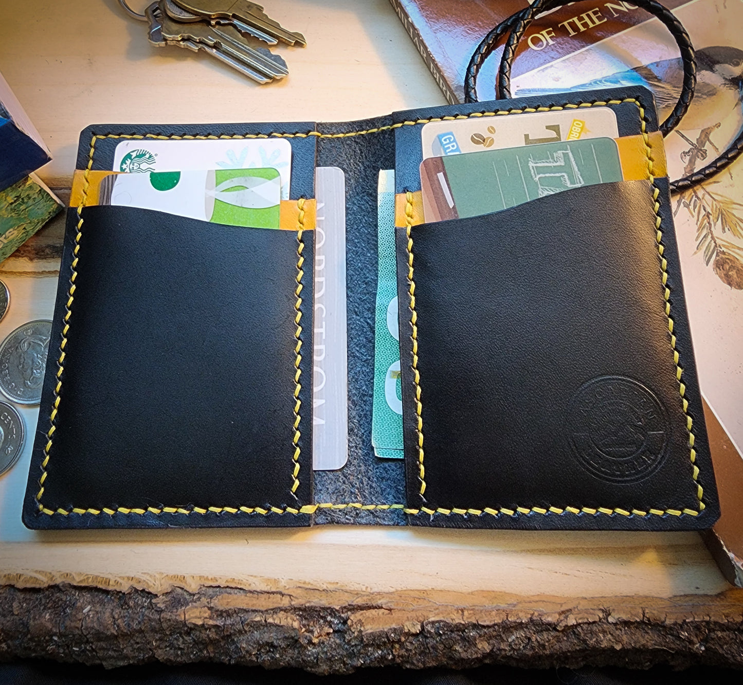 Black and Yellow Vertical Wallet